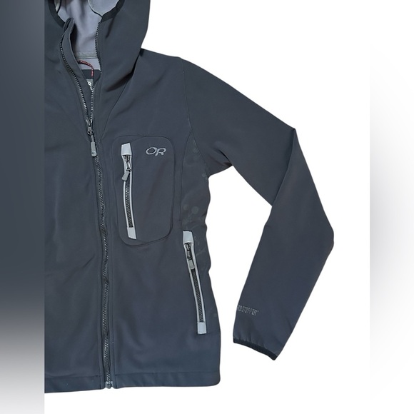 Outdoor Research Women's Small Black Ventia Hybrid Softshell Rain Jacket - Picture 3 of 7